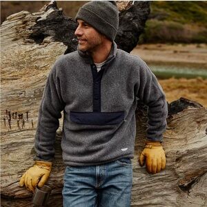 WELLEN Dawn Patrol 1/2 Zip Pullover in Charcoal Gray Size XXL